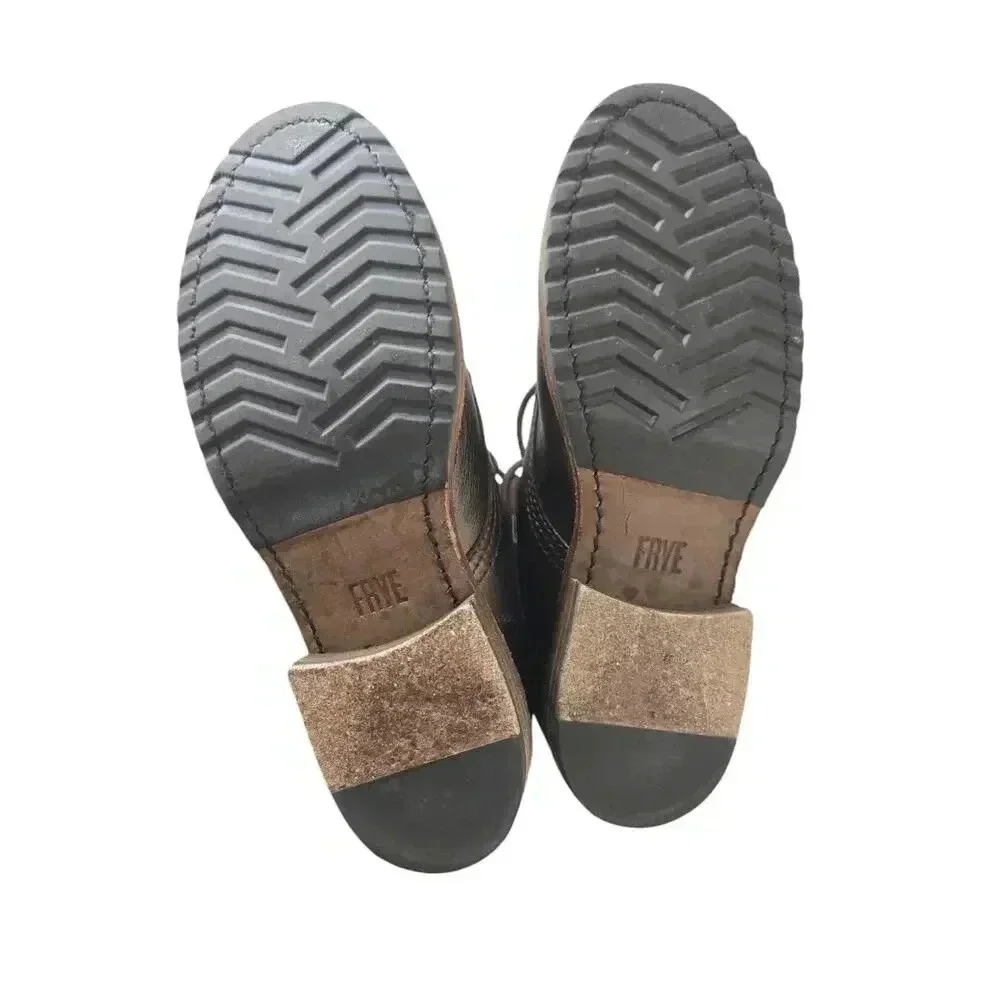 Frye Veronica Combat Womens Brown Leather Lace Up Casual Dress Boots Size 5.5 - Picture 5 of 6